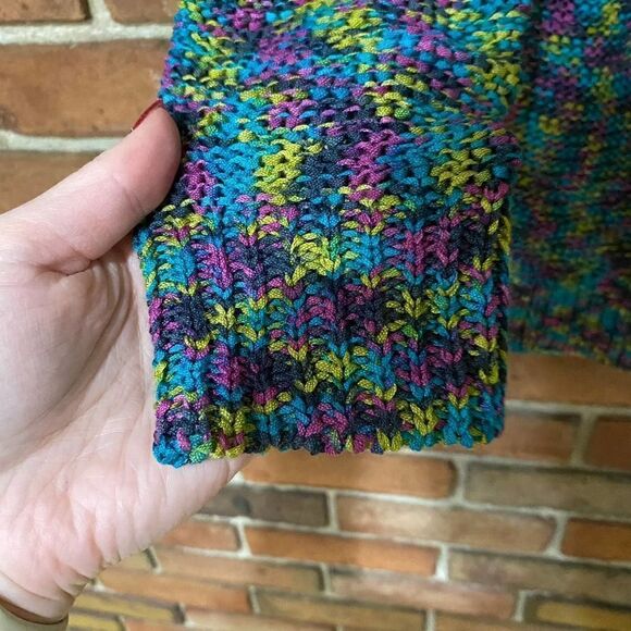 Ruby Rd Multicolor Layered Neck Top with Fringe Large - Picture 6 of 10